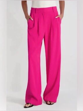 Lucy Paris High-Rise Wide Leg Pleated Tara Dress Pants